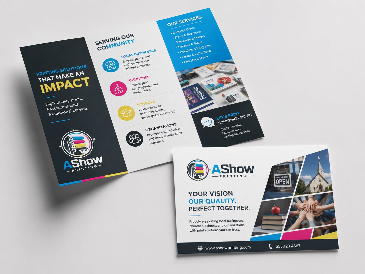 Brochures and postcards